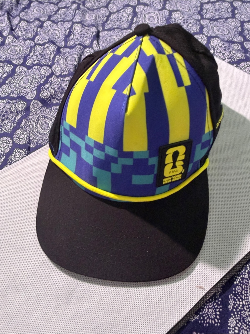 Yellow & Blue Patterned Cap - FIFA Patch